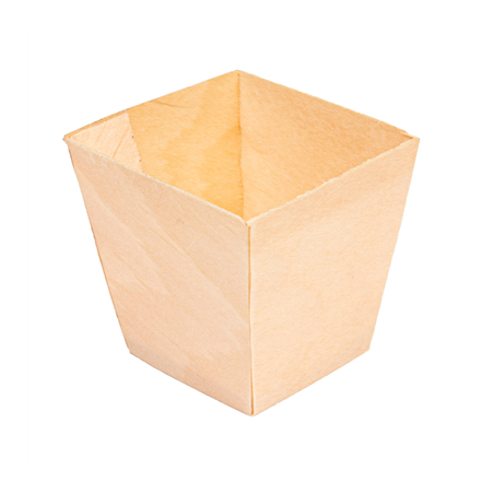 Image MINI BOL EN FEUILLE DE PEUPLIER  4,5x4,5x4,5 CM NATUREL BOIS (50 UNITÉ) #1