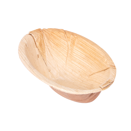 Image BOL OVALE COURBE 'ARECA' 110 ML 12x8,6x5 CM NATUREL ARECA (200 UNITÉ) #1