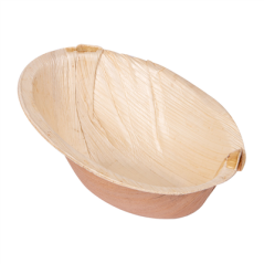 Image BOL OVALE COURBE 'ARECA' 160 ML 14x10x6,4 CM NATUREL ARECA (200 UNITÉ) #1