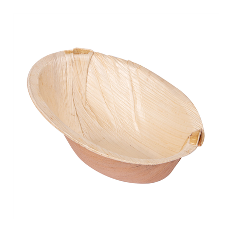 Image BOL OVALE COURBE 'ARECA' 160 ML 14x10x6,4 CM NATUREL ARECA (200 UNITÉ) #1