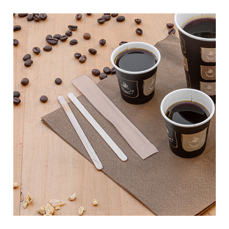 AGITATEURS À CAFÉ SOUS SACHET KRAFT  0,5x11,4x0,15 CM NATUREL BOIS (1000 UNITÉ)