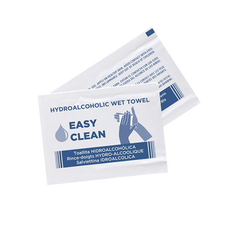 Image RINCE-DOIGTS HYDROALCOOLIQUES 'EASY CLEAN'  6x8 CM BLANC CELLULOSE (1500 UNITÉ) #1