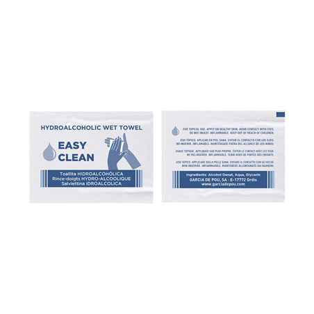 RINCE-DOIGTS HYDROALCOOLIQUES 'EASY CLEAN'  6x8 CM BLANC CELLULOSE (1500 UNITÉ)