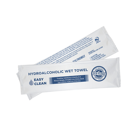 Image RINCE-DOIGTS HYDROALCOOLIQUES "ROLL-IT" 'EASY CLEAN' 50 G/M2 14,5x4 CM BLANC CELLULOSE (600 UNITÉ) #1