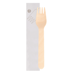 Image FOURCHETTES SACHET 'MAKAN'  15,5 CM NATUREL BOIS (100 UNITÉ) #1