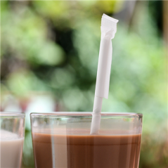 PAILLES ENVELOPPÉES 'PAPER'  Ø0,80x20 CM BLANC PAPIER (3000 UNITÉ)