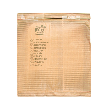 SERVIETTE EMBALLÉE À USAGE UNIQUE  80 G/M2 60x100 CM BLANC VISCOSE / PULPE (100 UNITÉ)