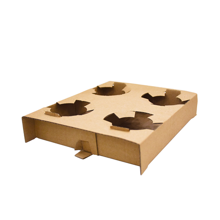 Image PORTE-GOBELETS, 4 GOBELETS  360 G/M2 21,5x17x3,5 CM NATUREL KRAFT (200 UNITÉ) #1