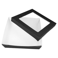 Image PETITES BOÎTES+COUVERCLES AVEC FÊNETRE 750 ML - 25 oz 270 + 15 PE G/M2 14x14x5 CM NOIR CARTON (250 UNITÉ) #3