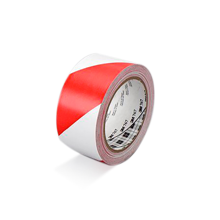 Image RUBAN DE SIGNALISATION  33 M x 5 CM ROUGE/BLANC VINYL (1 UNITÉ) #1