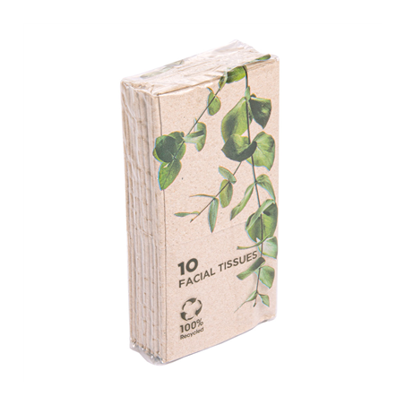 Image 10 U X 10 U. MOUCHOIRS 3 PLIS  21x21 CM NATUREL KRAFT (1 UNITÉ) #1