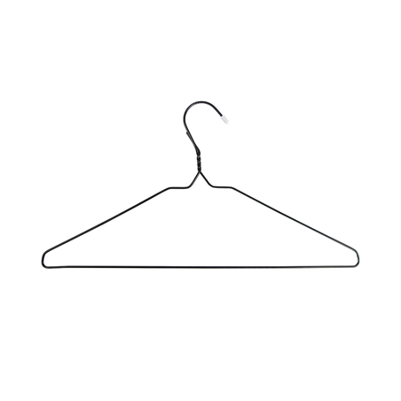 Image CINTRES  40,5x21,5 CM NOIR FIL METALLIQUE (10 UNITÉ) #1