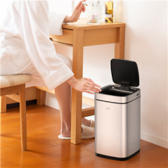 Image POUBELLE À DÉTECTEUR DE MOUVEMENT 12L 24,2x24,4x42,8 CM ARGENTE INOX (1 UNITÉ) #3