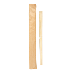 BAGUETTES CHINOISES EN SACHET KRAFT 20 CM NATUREL BAMBOU (100 UNITÉ)