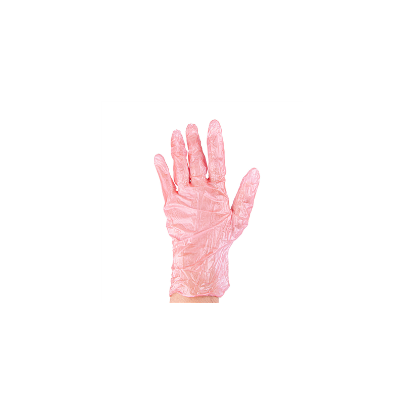 GANTS AVEC TALC  SIZE: S ROUGE PVC (100 UNITÉ)