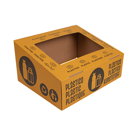 Image COUVERCLE DE CONTENEUR  38,4x31,1x12 CM JAUNE CARTON (10 UNITÉ) #1