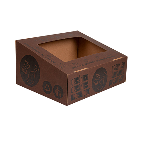 Image COUVERCLE ORGANIQUE  38,4x31,1x12 CM MARRON CARTON (10 UNITÉ) #1