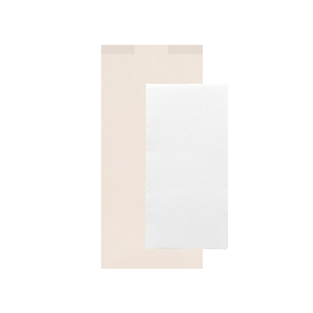 Image SERVIETTES BLANCHES EMB. 'D.POINT' 32x40 CM 'JUST IN TIME CLOSED' 40 + 10PE G/M2 11x25 CM BLANC CELLULOSE (300 UNITÉ) #1