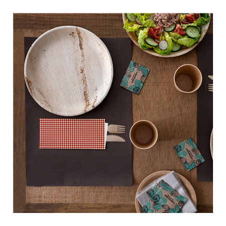 SERVIETTES BLANCHES EMB. 'AIRLAID' 40x32 CM 'JUST IN TIME CLOSED' 40 + 10PE G/M2 11x25 CM ROUGE VICHY KRAFT VERGÉ (300 UNITÉ)