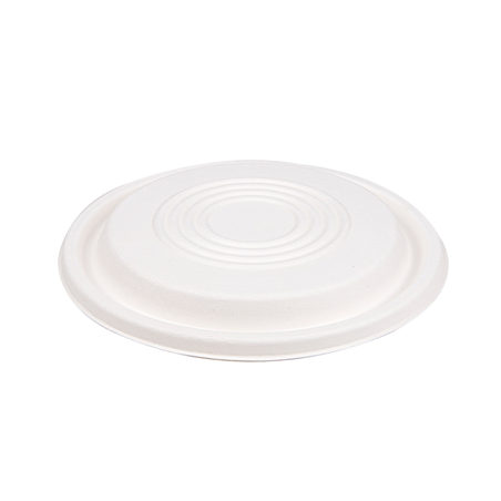 Image COUVERCLES BAS POUR RÉFÉRENCES 251.53/54/55 'BIONIC'  Ø 21,4x1 CM BLANC BAGASSE (400 UNITÉ) #1