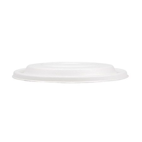 COUVERCLES BAS POUR RÉFÉRENCES 251.53/54/55 'BIONIC'  Ø 21,4x1 CM BLANC BAGASSE (400 UNITÉ)
