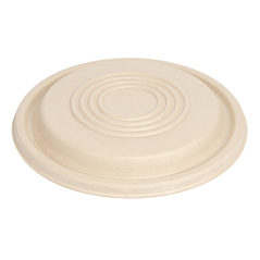 Image COUVERCLES BAS POUR RÉFÉRENCES 251.57/58/59 'BIONIC' Ø 21,4x1 CM NATUREL BAGASSE (400 UNITÉ) #1