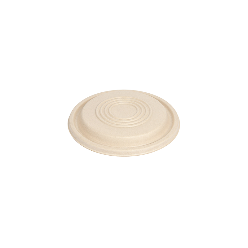 COUVERCLES BAS POUR RÉFÉRENCES 251.57/58/59 'BIONIC'  Ø 21,4x1 CM NATUREL BAGASSE (400 UNITÉ)