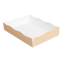 PLATEAUX + COUVERCLE 'THEPACK' 240 G/M2 23x17x4,5 CM NATUREL CARTON ONDULÉ NANO-MICRO (200 UNITÉ)