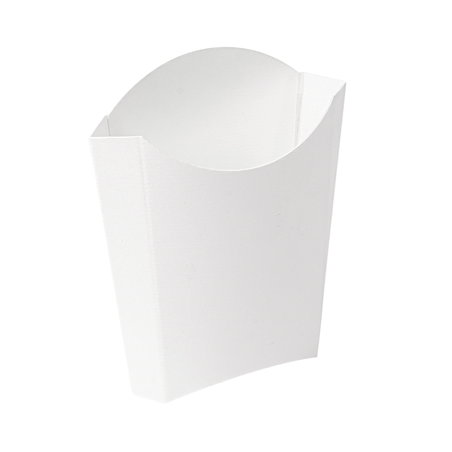 Image BOÎTES À FRITES JUMBO 'THEPACK' 165 G 230 G/M2 13,5x8,5x16 CM BLANC CARTON ONDULÉ NANO-MICRO (1200 UNITÉ) #1