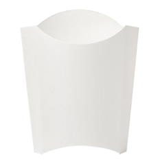 BOÎTES À FRITES JUMBO 'THEPACK' 165 G 230 G/M2 13,5x8,5x16 CM BLANC CARTON ONDULÉ NANO-MICRO (1200 UNITÉ)