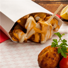 Image BOÎTES À FRITES JUMBO 'THEPACK' 165 G 230 G/M2 13,5x8,5x16 CM BLANC CARTON ONDULÉ NANO-MICRO (1200 UNITÉ) #4