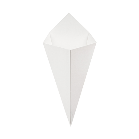 Image CORNETS FRITES 'THEPACK' 250 G 230 G/M2 15,7x26,8 CM BLANC CARTON ONDULÉ NANO-MICRO (1200 UNITÉ) #1