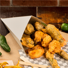 Image CORNETS FRITES 'THEPACK' 250 G 230 G/M2 15,7x26,8 CM BLANC CARTON ONDULÉ NANO-MICRO (1200 UNITÉ) #5