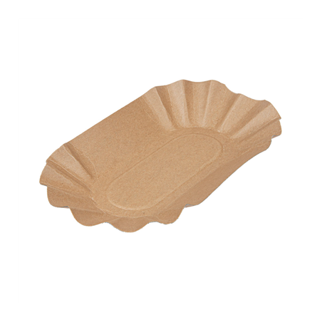 Image PLATEAUX OVALES  300 G/M2 19,5x11x3,2 CM NATUREL KRAFT (1000 UNITÉ) #1