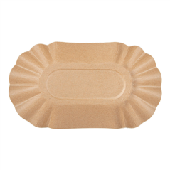 PLATEAUX OVALES  300 G/M2 19,5x11x3,2 CM NATUREL KRAFT (1000 UNITÉ)