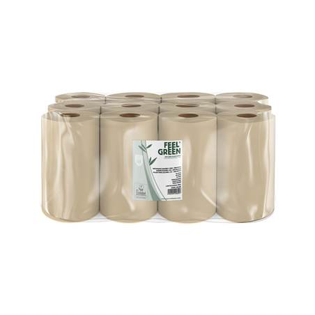 Image ESSUIE-MAINS "MINI-BARRIL" ECOLABEL 2 PLIS - 160 FEUILLES  19 G/M2 Ø 13x20 CM NATUREL PAPIER RECYCLÉ (12 UNITÉ) #1