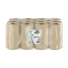 Image ESSUIE-MAINS "MINI-BARRIL" ECOLABEL 1 PLI - 300 FEUILLES 22 G/M2 Ø 13x20 CM NATUREL PAPIER RECYCLÉ (12 UNITÉ) #1