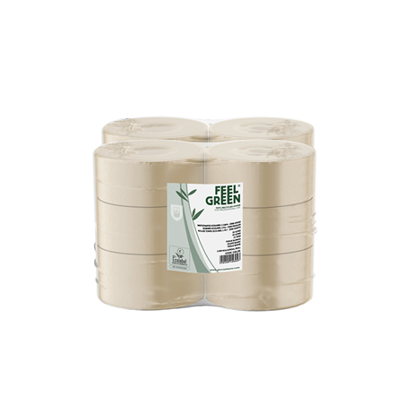 Image HYGIÉNIQUE "BABY JUMBO" ECOLABEL 2 PLIS - 160 M  17 G/M2 Ø 19,5x9,5 CM NATUREL PAPIER RECYCLÉ (12 UNITÉ) #1