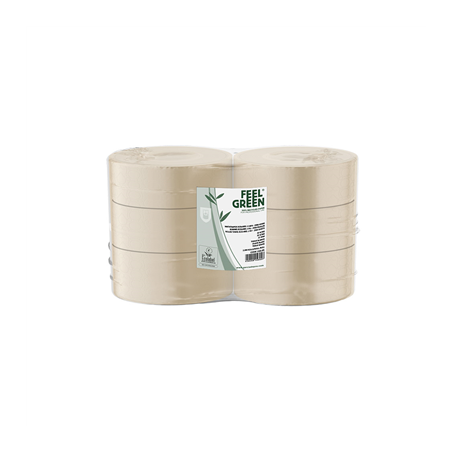 Image HYGIÉNIQUE "MAXI JUMBO" ECOLABEL 2 PLIS - 1KG  17 G/M2 Ø 26x9,5 CM NATUREL PAPIER RECYCLÉ (6 UNITÉ) #1
