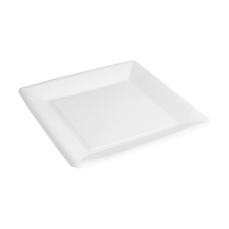 Image ASSIETTES CARRÉES  220 G/M2 18x18 CM BLANC CARTON (400 UNITÉ) #1