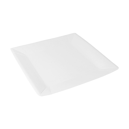 Image ASSIETTES CARRÉES  245 G/M2 23x23 CM BLANC CARTON (400 UNITÉ) #1