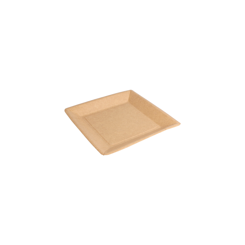 ASSIETTES CARRÉES LAQUÉS  255 G/M2 18x18 CM NATUREL CARTON (400 UNITÉ)
