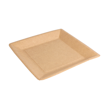Image ASSIETTES CARRÉES LAQUÉS  255 G/M2 18x18 CM NATUREL CARTON (400 UNITÉ) #1