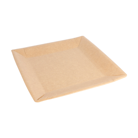 Image ASSIETTES CARRÉES LAQUÉS  255 G/M2 23x23 CM NATUREL CARTON (400 UNITÉ) #1