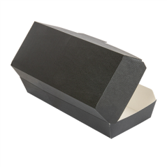 Image BOÎTES "PANINI" 'THEPACK' 230 G/M2 26,5x12,2x7 CM NOIR CARTON ONDULÉ NANO-MICRO (300 UNITÉ) #3