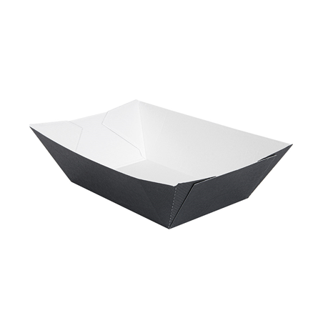 Image BARQUETTES 'THEPACK' 1440 G 230 G/M2 13,5x8,5x6,2 CM NOIR CARTON ONDULÉ NANO-MICRO (600 UNITÉ) #1