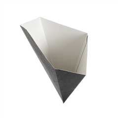 Image CORNETS FRITES 'THEPACK' 100 G 230 G/M2 12,8x21,7 CM NOIR CARTON ONDULÉ NANO-MICRO (1600 UNITÉ) #4