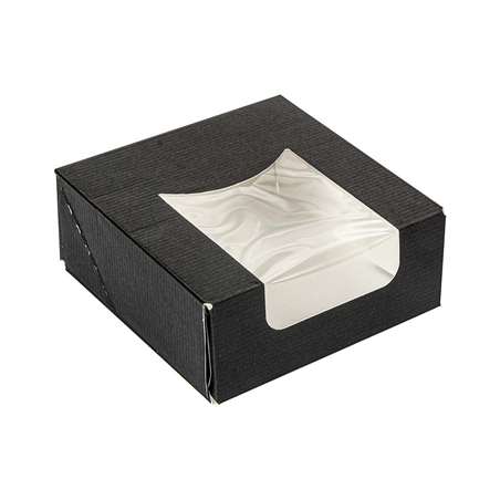 Image RÉCIPIENTS SUSHI +FÊNETRE 'THEPACK' 230 G/M2 + OPP 10x10x4 CM NOIR CARTON ONDULÉ NANO-MICRO (400 UNITÉ) #1