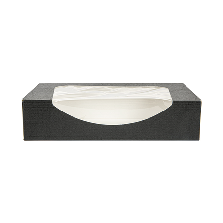 RÉCIPIENTS SUSHI+FÊNETRE 'THEPACK' 230 G/M2 + OPP 19,7x12x4,5 CM NOIR CARTON ONDULÉ NANO-MICRO (400 UNITÉ)