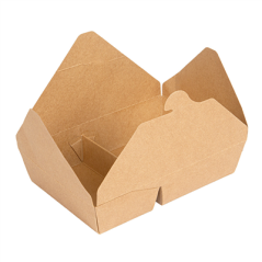 Image BOÎTES AMÉRICAINES 2 COMPART. 740 + 530 ML 300 + 20 PE G/M2 21,3x15,5x4,6 CM NATUREL KRAFT (200 UNITÉ) #3